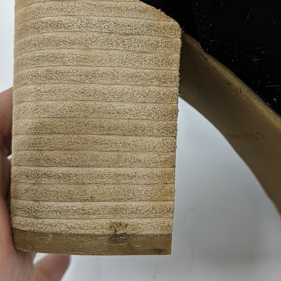 COLE HAAN Leather Peep Toe Slingback Booties - Picture 6 of 9